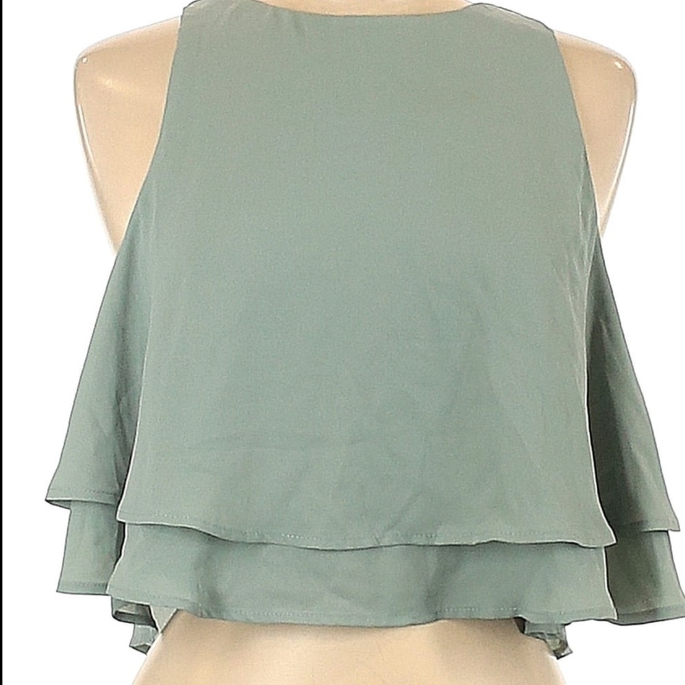 Elegant Green Layered Women's Top